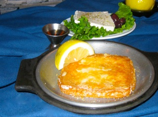 Flaming Saganaki - OPA!